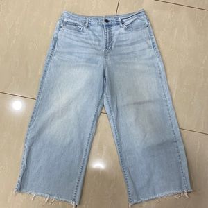 a.n.a High-Rise Wide Leg Crop Light Blue Jean Size 14